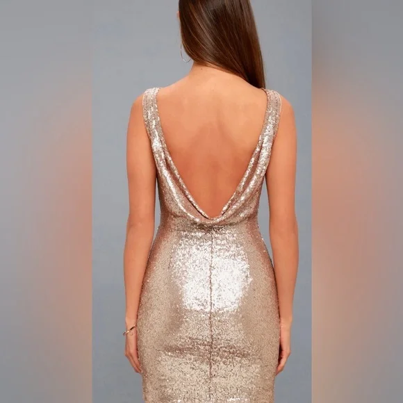 Shine Time Gold Sequin Dress - Picture 3 of 7